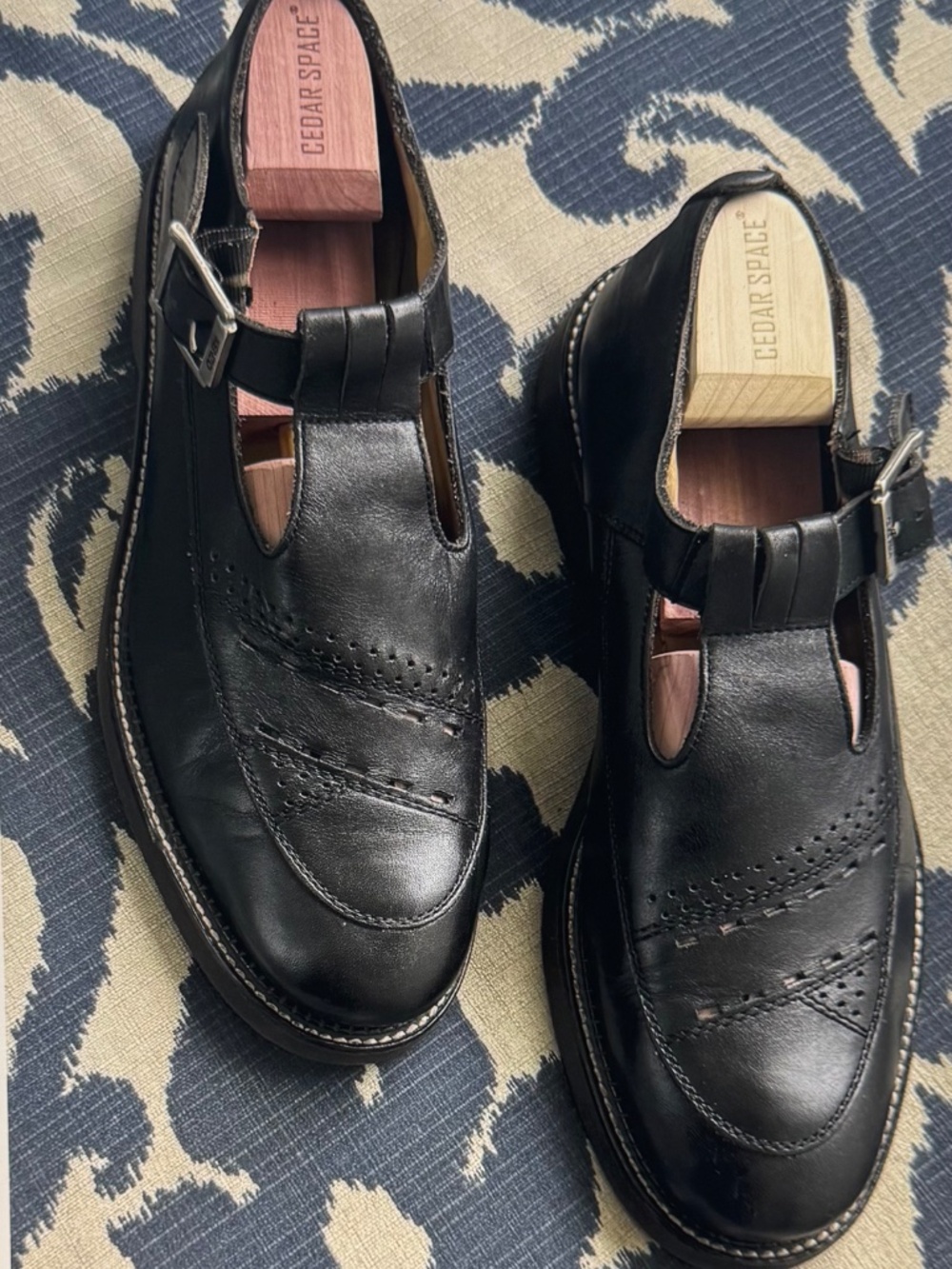 Kenzo France Early High-End Queercore Mid-1990s Black Leather Monkstrap Sandals